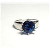 Image 1 : 23) BLUE CZ PRINCESS CUT SOLITAIRE RING SIZE 8.5