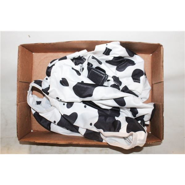 2 PCS COW PRINT RECOVERY SUIT DOGS ONESIE FOR