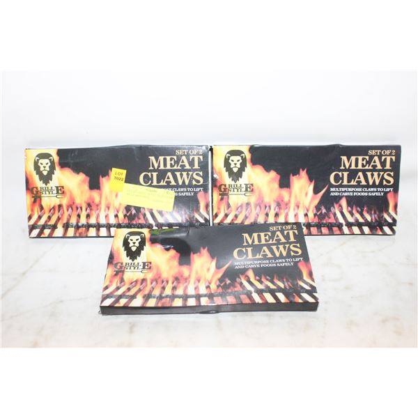 SET OF 6 GRILL STYLE MEAT CLAWS MEAT SHREDDER