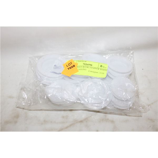 20 PCS PIGGY BANK STOPPER WHITE SILICONE SAVING