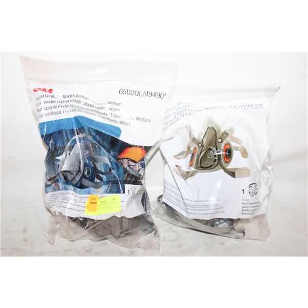 2PCS 3M 6200 & 6502 REUSABLE HALF MASK MEDIUM NEW
