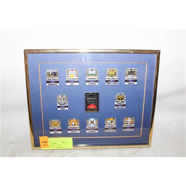 ESTATE 1991 BRIER LABATT COLLECTOR PIN SET FRAMED