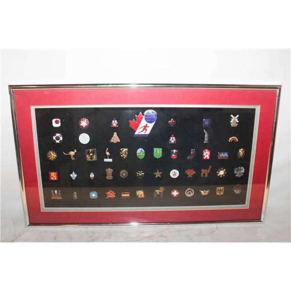 ESTATE COLLECTOR PINS FRAMED LARGE 16X24 APPROX