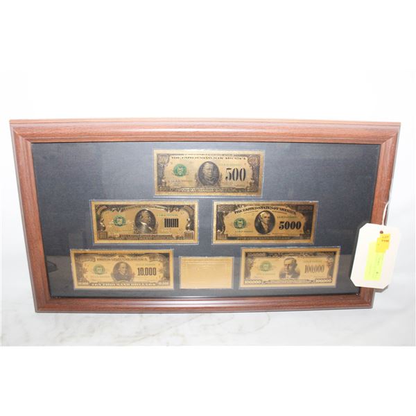 5 FRAMED GOLDFOIL USA 1920-1934