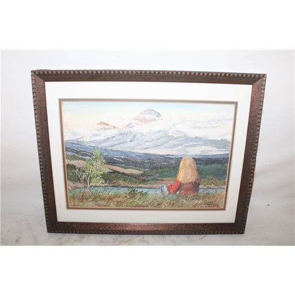 FRAMED ORIGINAL WATER COLOR "SERENITY"