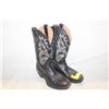 Image 1 : MENS 8.5 ARIAT BLACK LEATHER COWBOY BOOTS-ESTATE