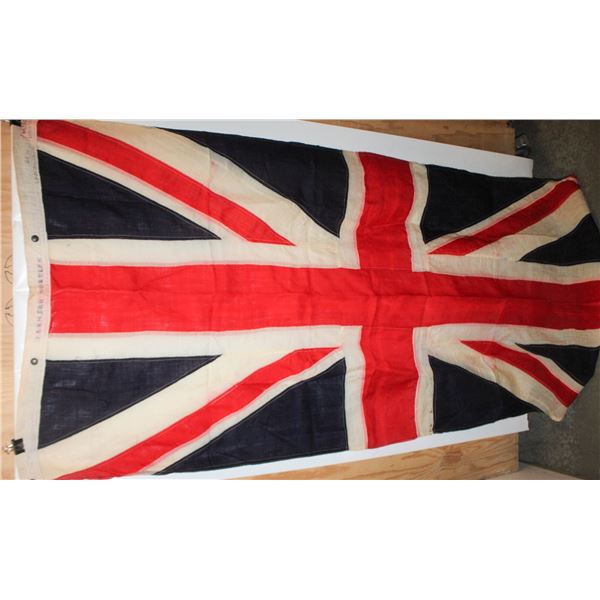 ANTIQUE UNION JACK 6FT LINEN FLAG-ESTATE
