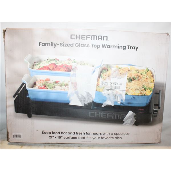 NEW CHEFMAN FAMILY SIZED GLASS TOP WARMING