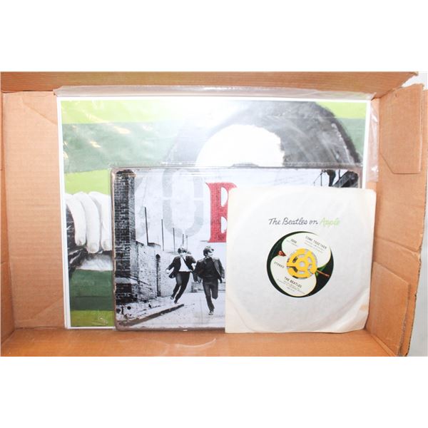 VINTAGE VINYL BEATLES & BOB MARLEY 10X16 APPROX