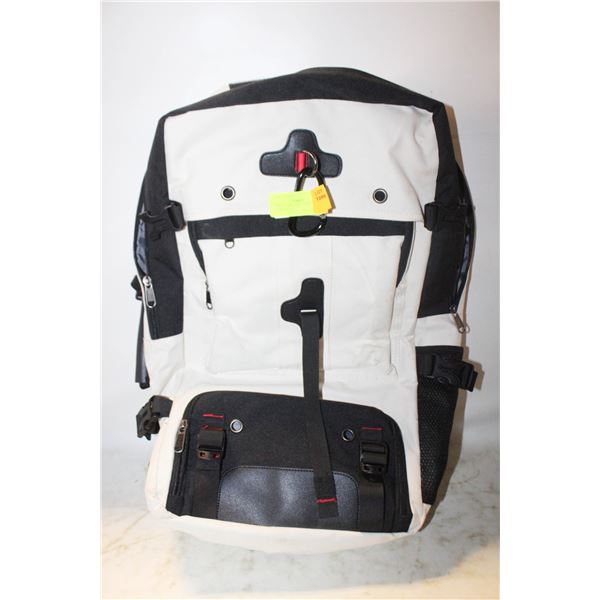 WHITE BLACK SIDE HANDLE CARRYING BAG