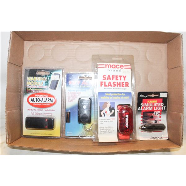 NEW KEY ALARM WITH FLASHLIGHT/SAFETY FLASHER/