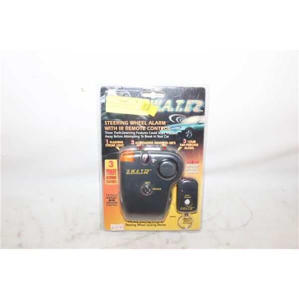 NEW SEALED STEERING WHEEL ALARM+IR REMOTE CONTROL