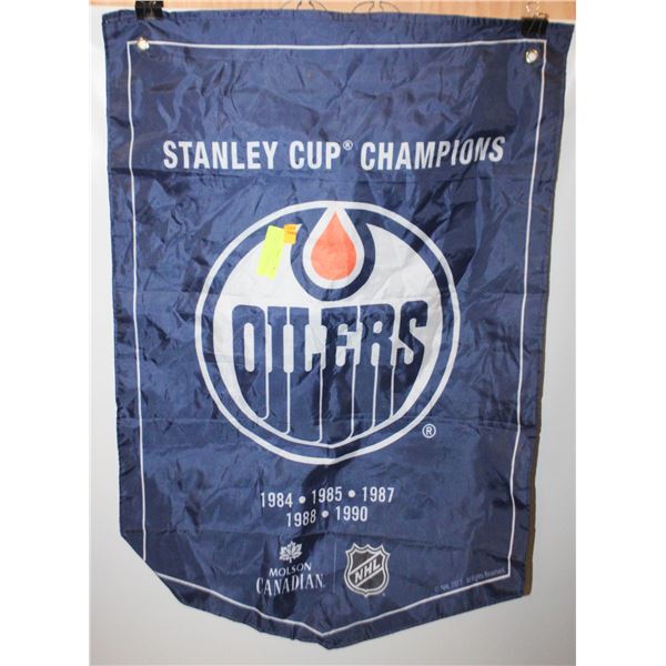 THE OILERS STANLEY CUP CHAMPIONS 5 CUP BANNER