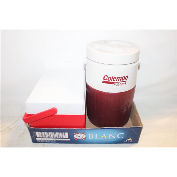 LRG COLEMAN WATER COOLER W/ SMALL
