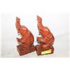 Image 1 : VINTAGE HAND CARVED TEAK ELEPHANT BOOK ENDS