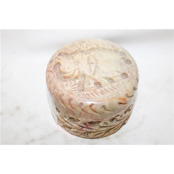 SMALL ROUND CARVED BOX