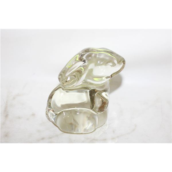 CLEAR GLASS FIGURINE RABBIT