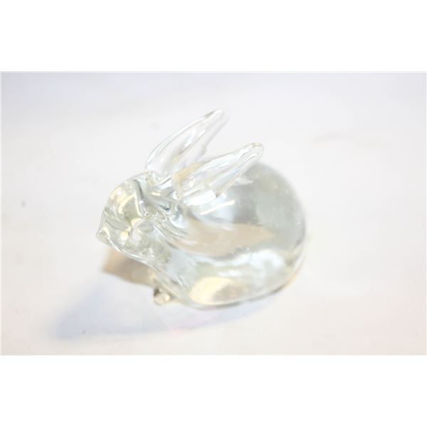 SOLID GLASS CRYSTAL BUNNY