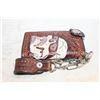 Image 1 : LEATHER HAND CRAFTED BELT WALLET 3D CARVED &