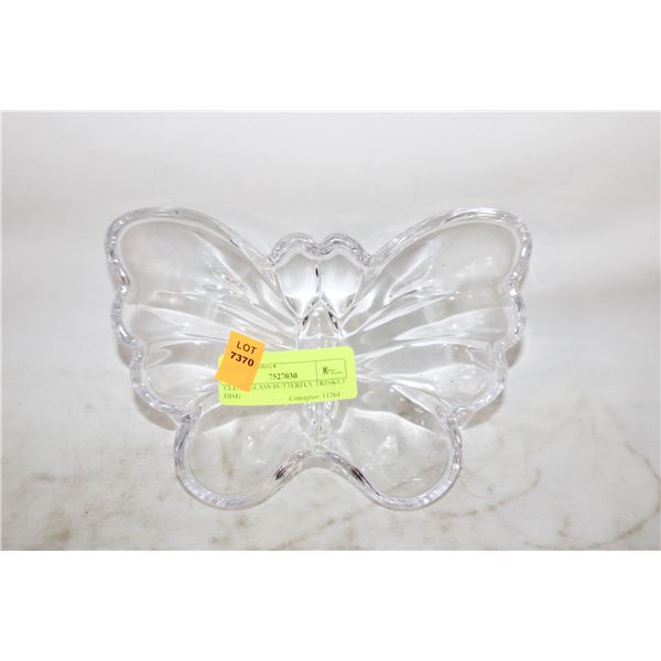 CLEAR GLASS BUTTERFLY TRINKET DISH