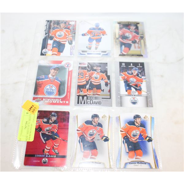CARDS - SHEET OF 9 CARDS OF CONNOR MCDAVID