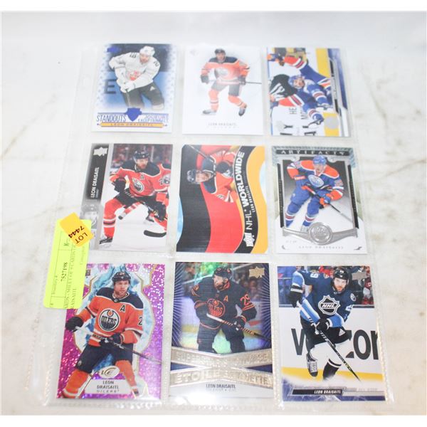 CARDS - SHEET OF 9 CARDS OF LEON DRAISAITL