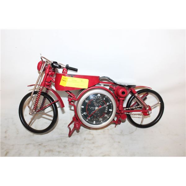MOTORCYCLE RED CLOCK