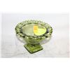 Image 1 : GREEN INDIANA GLASS COMPOTE BOWL FLOWER BASKET