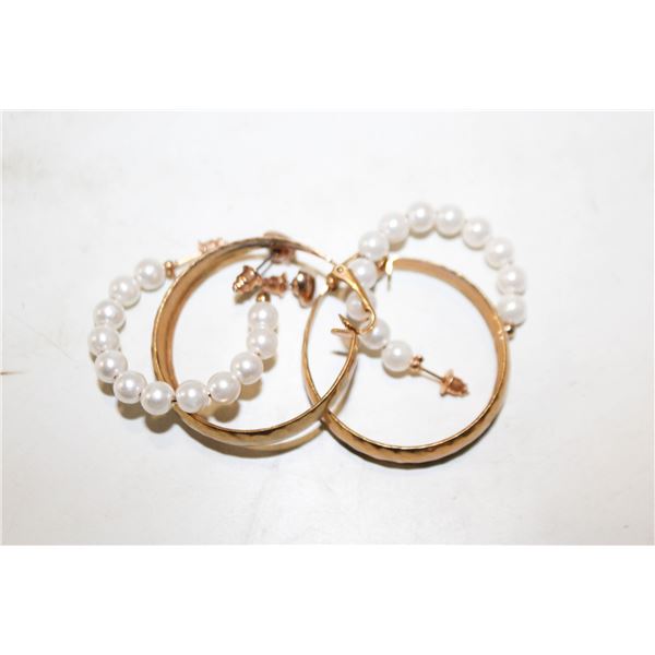 3 PAIRS OF EARRINGS FOR PIERCED EARS