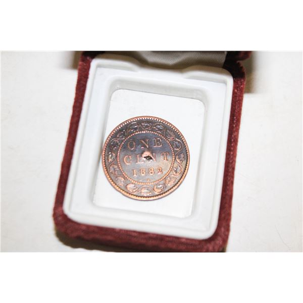 CANADIAN 1882 ONE CENT COIN (ERROR STRUCK