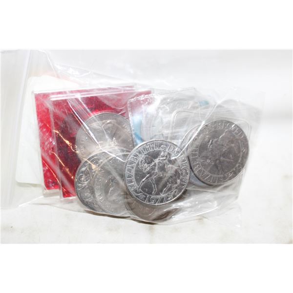 LOT OF 18 VARIOUS GREAT BRITAIN 1 CROWN COINS