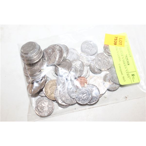 LARGE LOT OF VARIOUS "CUBA" CURRENCY COINS