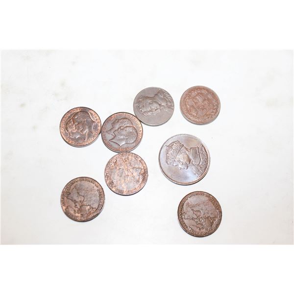8 OLD 1927-1939 CANADA CONFEDERATION/VISIT MEDALS