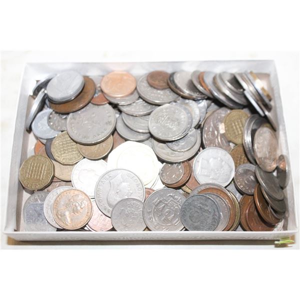 2.5 POUNDS OF VARIOUS ESTATE WORLD COINS IN BAG