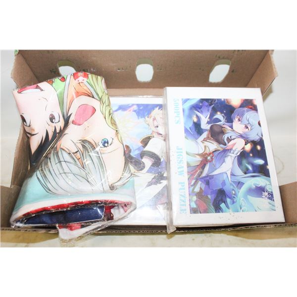 (2) JAPANESE ANIME PUZZLE + 1 PILLOW COVER