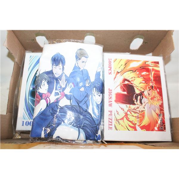 (2) JAPANESE ANIME PUZZLE + 1 PILLOW COVER