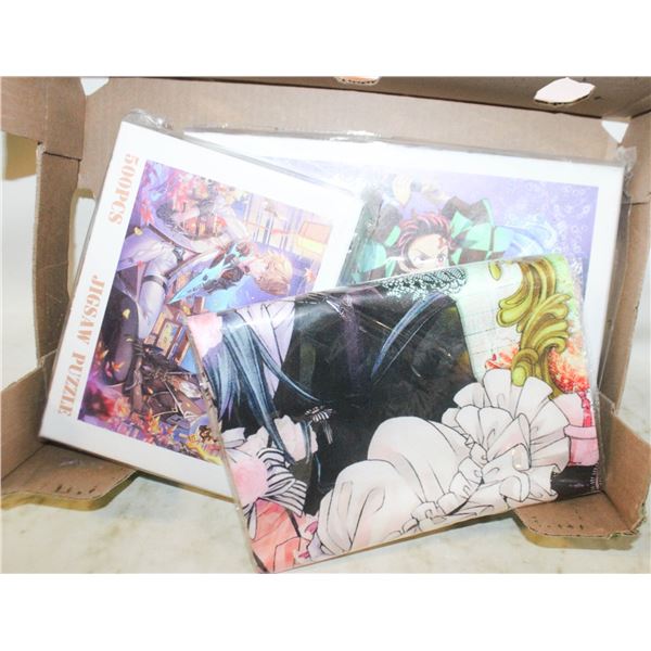 (2) JAPANESE ANIME PUZZLE + 1 PILLOW COVER