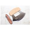 Image 1 : WOODEN HANDLED ULU KNIFE + WOODEN