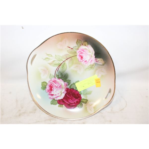 VINTAGE DECORATIVE PORCELAIN PLATE WITH ROSES