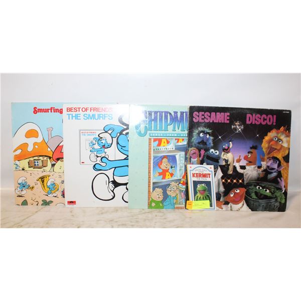 LOT OF 4 CHILDRENS VINYL RECORDS