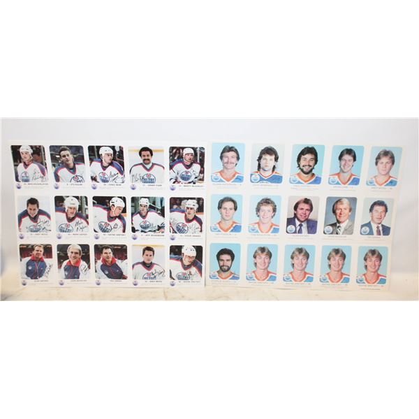 (2) UNCUT SHEETS OILERS HOCKEY CARDS