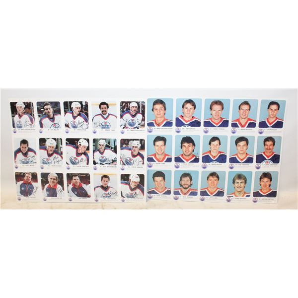 (2) UNCUT SHEETS OILERS HOCKEY CARDS