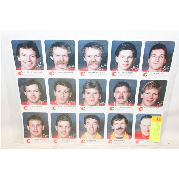 (2) UNCUT SHEETS 1980S CALGARY FLAMES