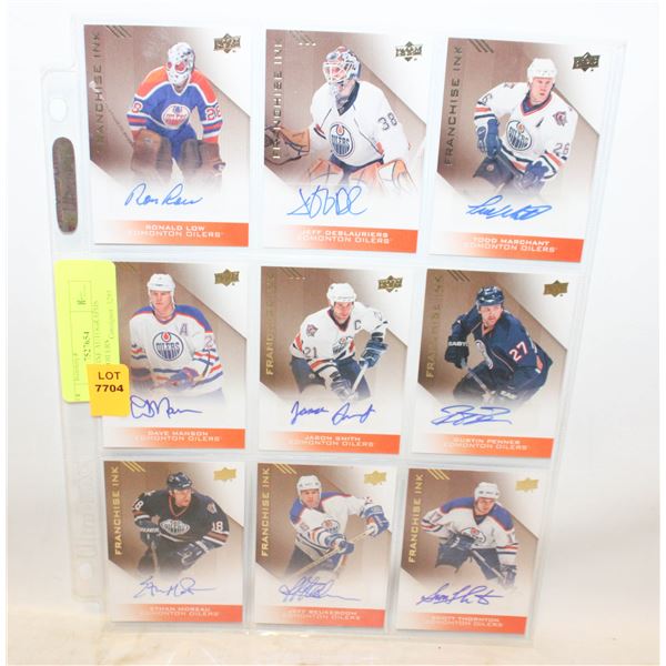 SHEET GENUINE AUTOGRAPHS EDMONTON OILERS