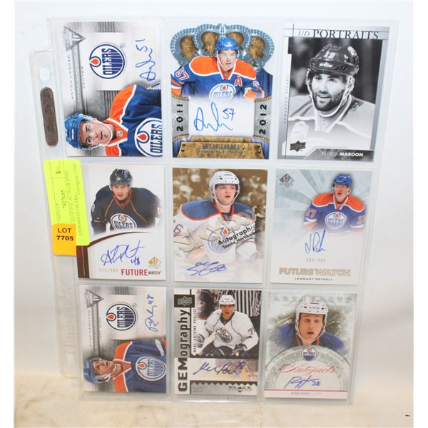 SHEET GENUINE AUTOGRAPHS EDMONTON OILERS