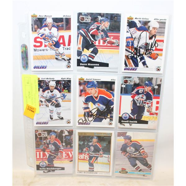 SHEET GENUINE AUTOGRAPHS EDMONTON OILERS