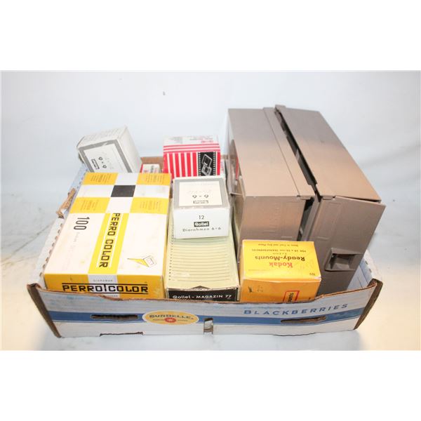 VINTAGE SLIDE VIEWER, SLIDE MOUNTS & BINDERS