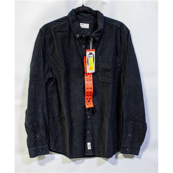 NEW FRANK MENS BUTTON UP SHIRT BLACK SIZE MEDIUM