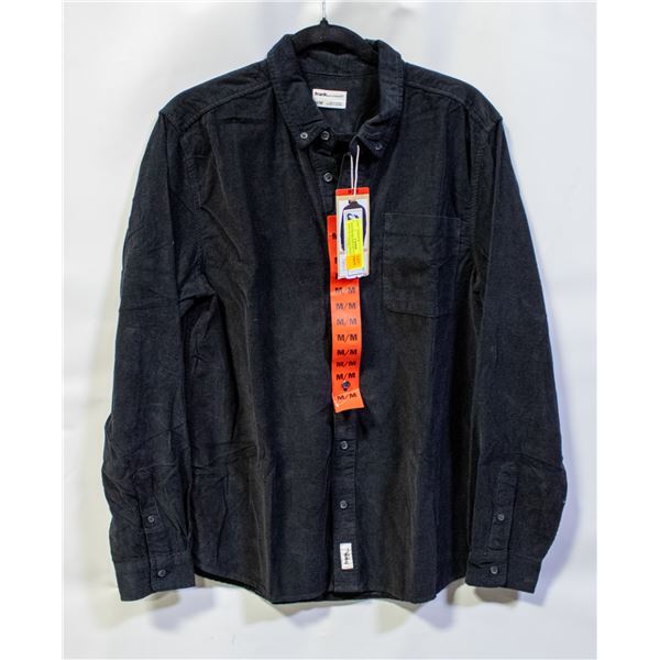 NEW FRANK MENS BUTTON UP SHIRT BLACK SIZE MEDIUM