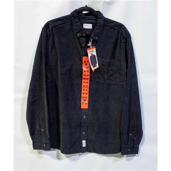 NEW FRANK MENS BUTTON UP SHIRT BLACK SIZE MEDIUM